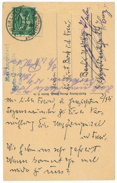 E. Postkarte mit U.