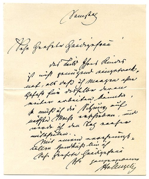 2 eigenh. Briefe mit U. ("HvAngeli").