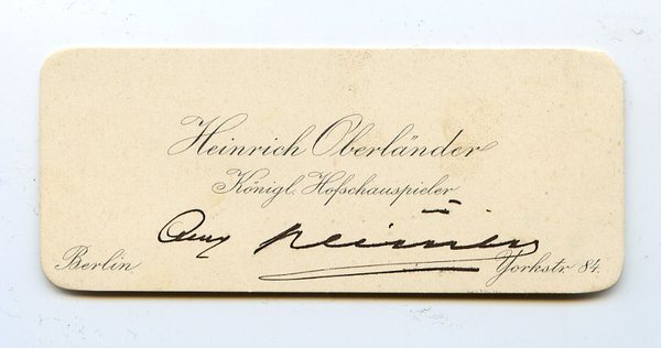 Visitenkarte mit eigenh. U.