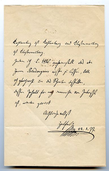 Eigenh. Brief mit U. ("Helfert").