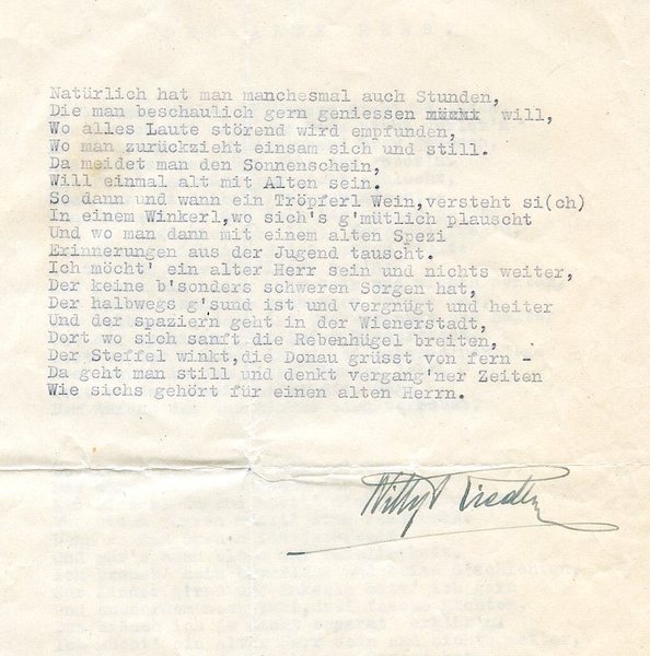 Ms. Gedicht mit eigenh. U.