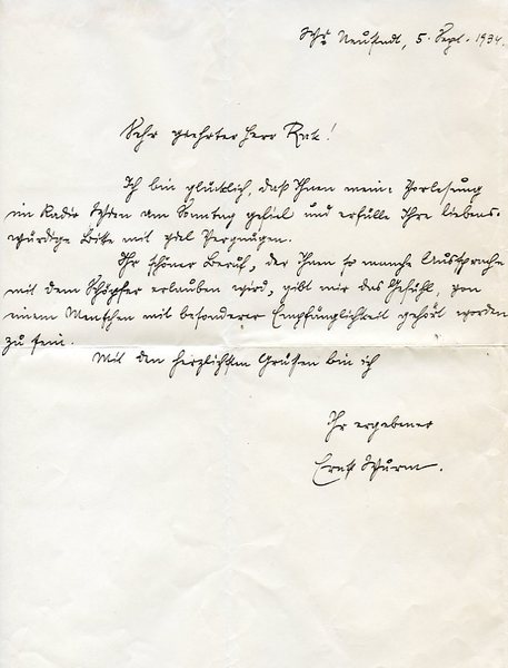 Eigenh. Brief mit U.