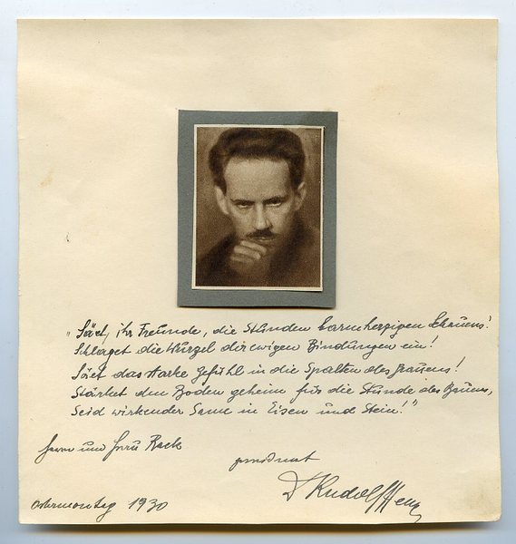 Eigenh. Albumblatt mit Widmung und U.