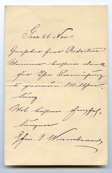 Eigenh. Brief mit U.