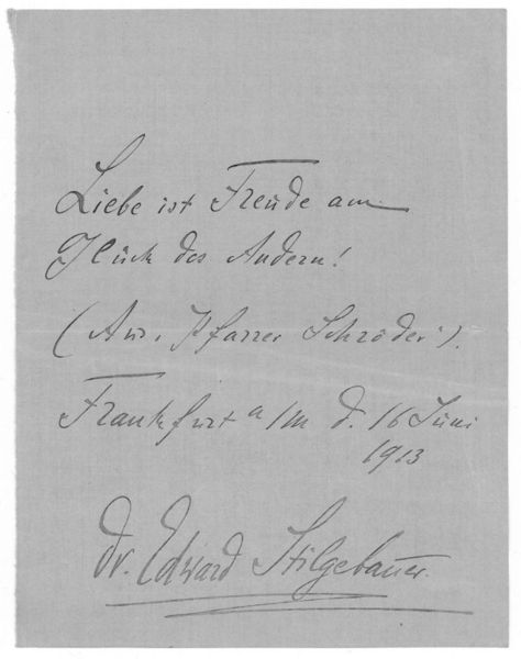 E. Albumblatt mit U.
