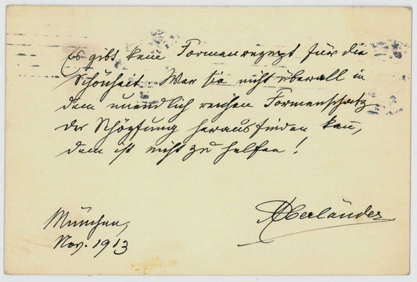 Eigenh. Albumblatt mit U. ("AOberländer").