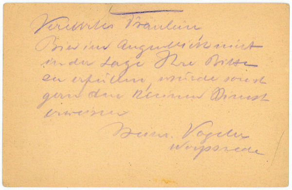 Eigenh. Postkarte mit U.