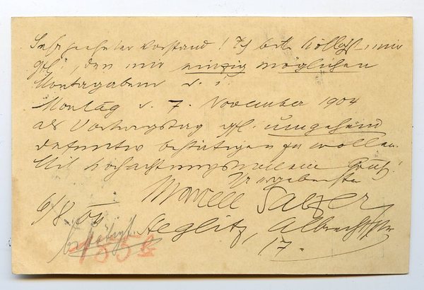 Eigenh. Postkarte mit U.