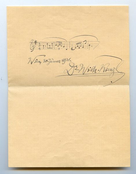 Eigenh. musikalisches Albumblatt mit U.