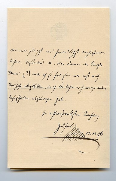 Eigenh. Brief mit U. ("Helfert").