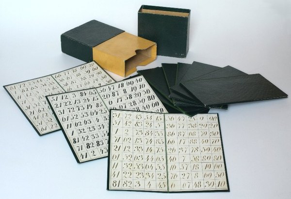 Sammlung von Lottobrettchen.