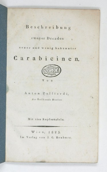 Beschreibung zweyer Decaden neuer und wenig bekannter Carabicinen.