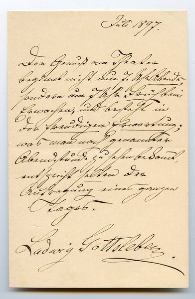 Eigenh. Albumblatt mit U.