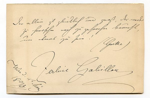 Eigenh. Albumblatt mit U.