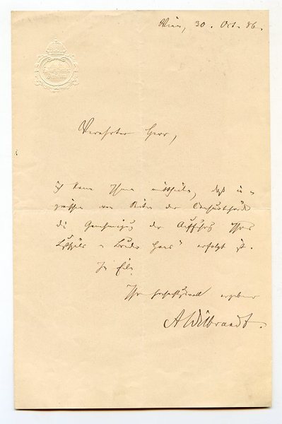 Eigenh. Brief mit U. ("AWilbrandt").