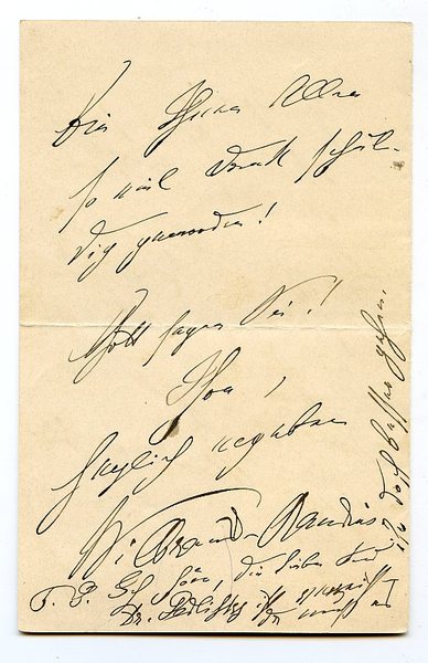 Eigenh. Brief mit U. ("Wilbrandt-Baudius").