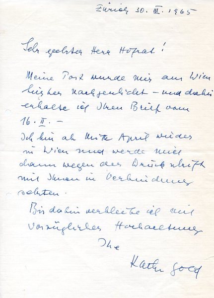 Eigenh. Brief mit U.