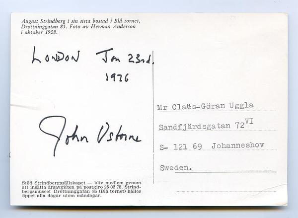 Bildpostkarte mit eigenh. Datum und U.