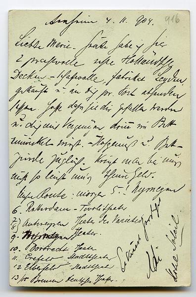 Eigenh. Postkarte mit U. ("Adi").