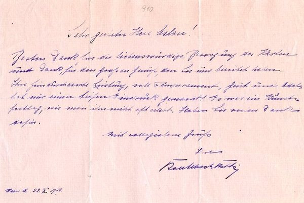 Eigenh. Brief mit U.