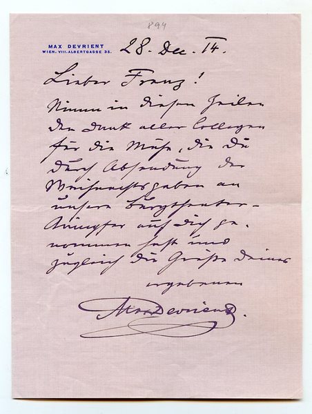 Eigenh. Brief mit U.