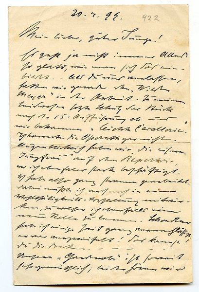 Eigenh. Brief mit U. ("GThielscher").