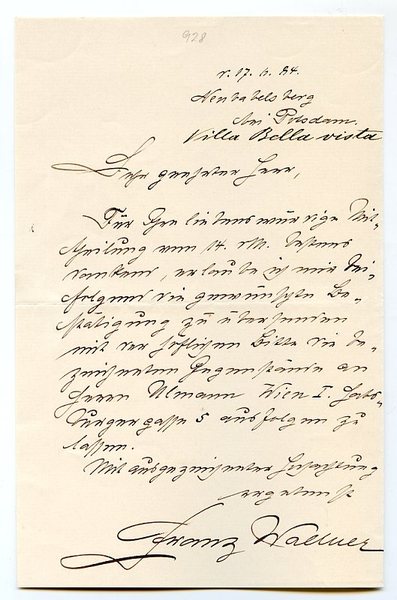 Eigenh. Brief mit U.