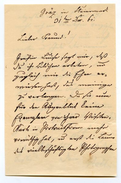 Eigenh. Brief mit U. ("Holtei").