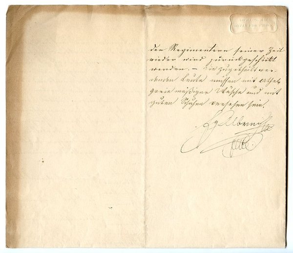 Brief mit eigenh. U.