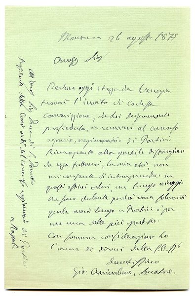 Autograph letter signed.