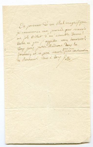 Autograph letter signed ("Gallo").