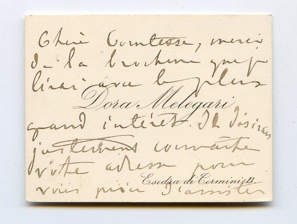 Autograph visiting card.