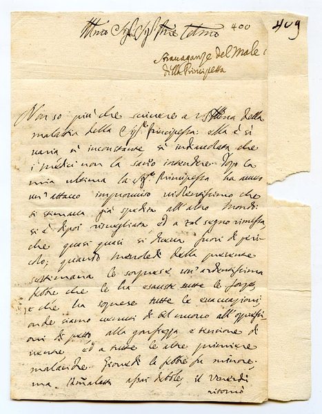 Autograph letter signed ("G. Pasini").