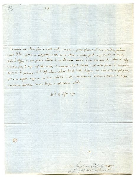 Autograph letter monogrammed.