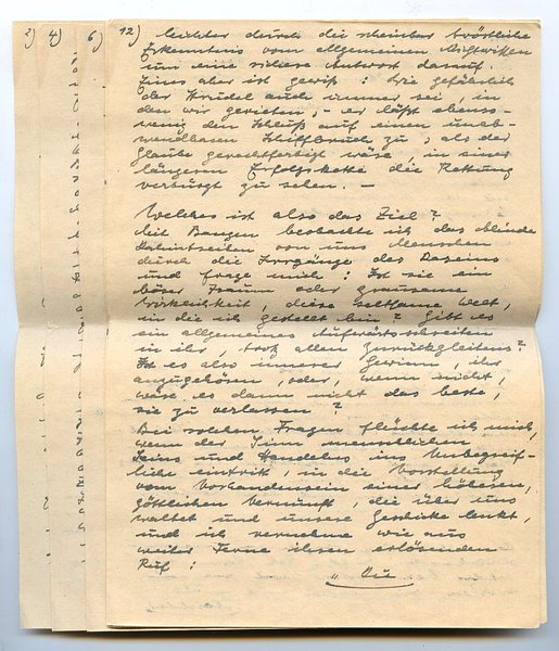 Eigenh. Brief (Fragment) o. U.