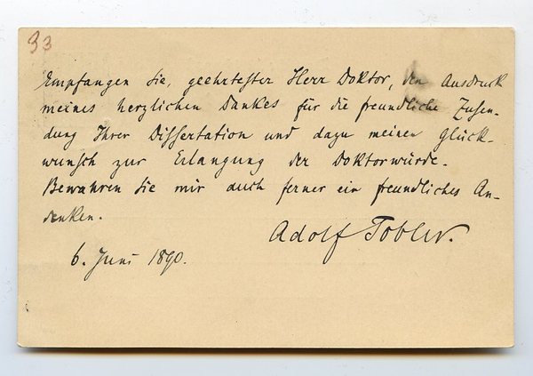 Eigenh. Postkarte mit U.