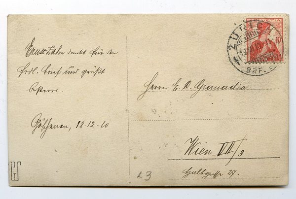 Eigenh. Portraitpostkarte mit Namenszug in der Eingangszeile.