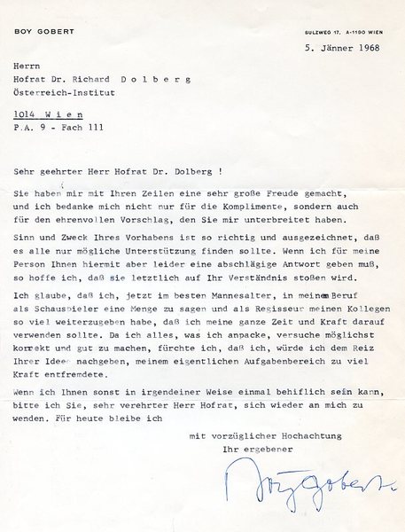 Ms. Brief mit eigenh. U.