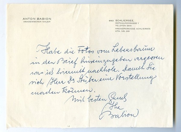 Eigenh. Brief mit U. ("Babion").