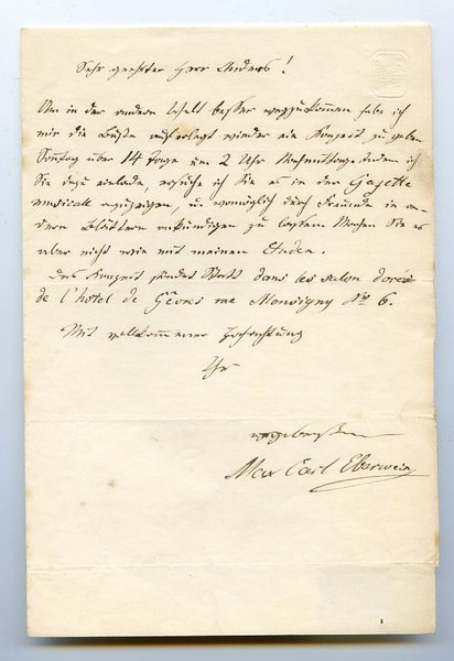 Eigenh. Brief mit U.