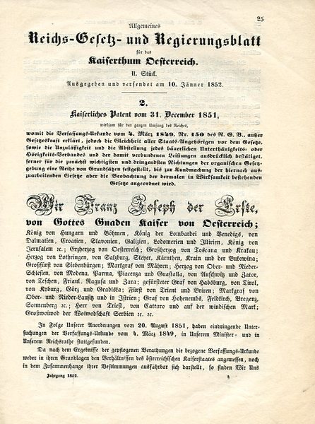 Reichs-Gesetz- und Regierungsblatt für das Kaiserthum Oesterreich.