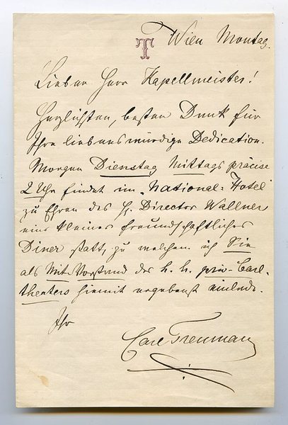 Eigenh. Brief mit U.