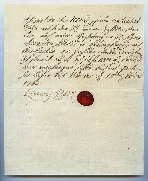 Schriftstück mit eigenh. U. ("Ludewig HzBr").