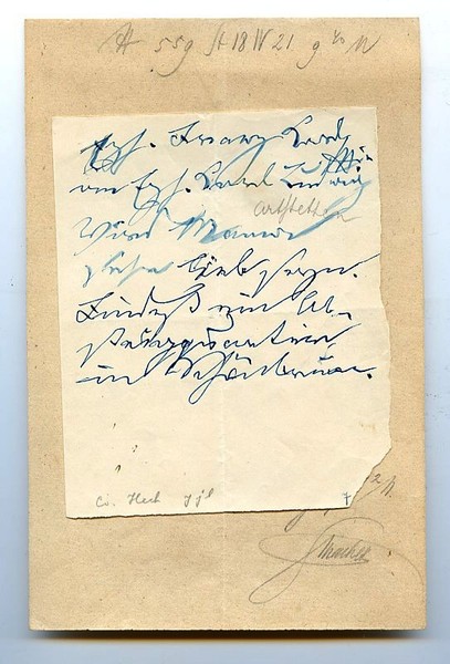 Autogr. telegram draft signed.