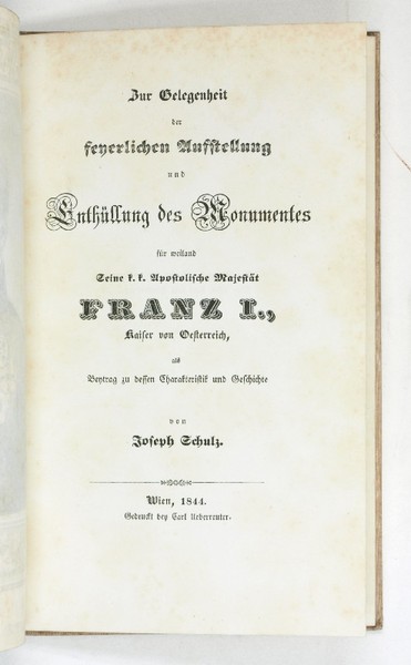 Zur Gelegenheit der feierlichen Aufstellung und Enthüllung des Monumentes für …