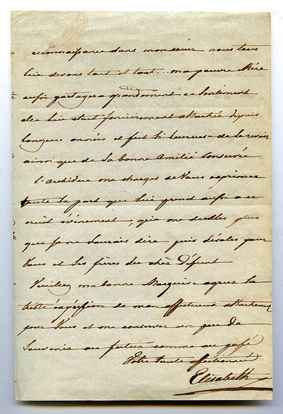 Eigenh. Brief mit U. ("Elisabeth").