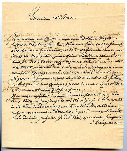 Eigenh. Brief mit U. ("Fr. G. Prince Metternich").