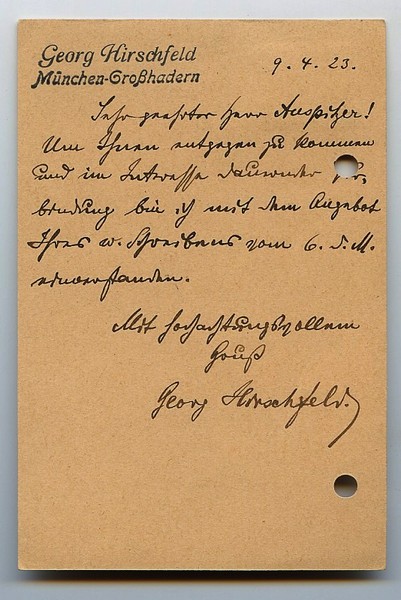 Eigenh. Postkarte mit U.