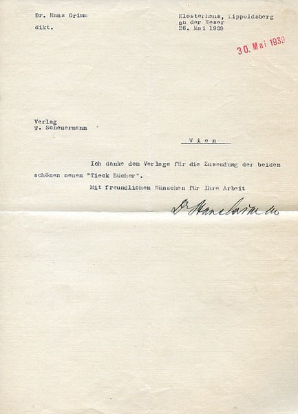 2 ms. Briefe mit eigenh. U.