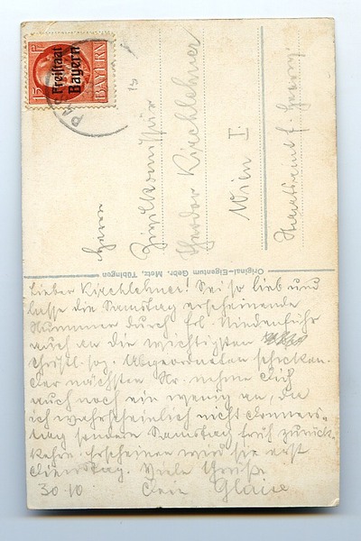 Eigenh. Bildpostkarte mit U. ("Glaise").